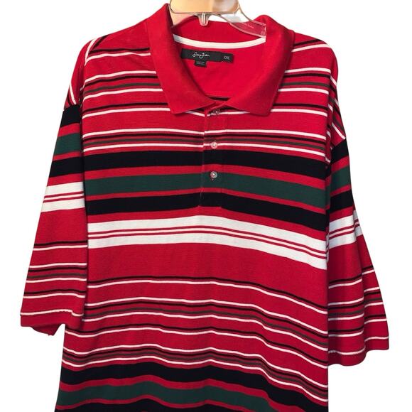 Sean John Men’s Sz XXL Polo Shirt Red Striped - Picture 7 of 13
